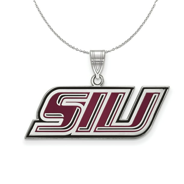 18 in x 1.25 mm 925 Sterling Silver Officially Licensed Southern Illinois University College Small Pendant with Necklace 